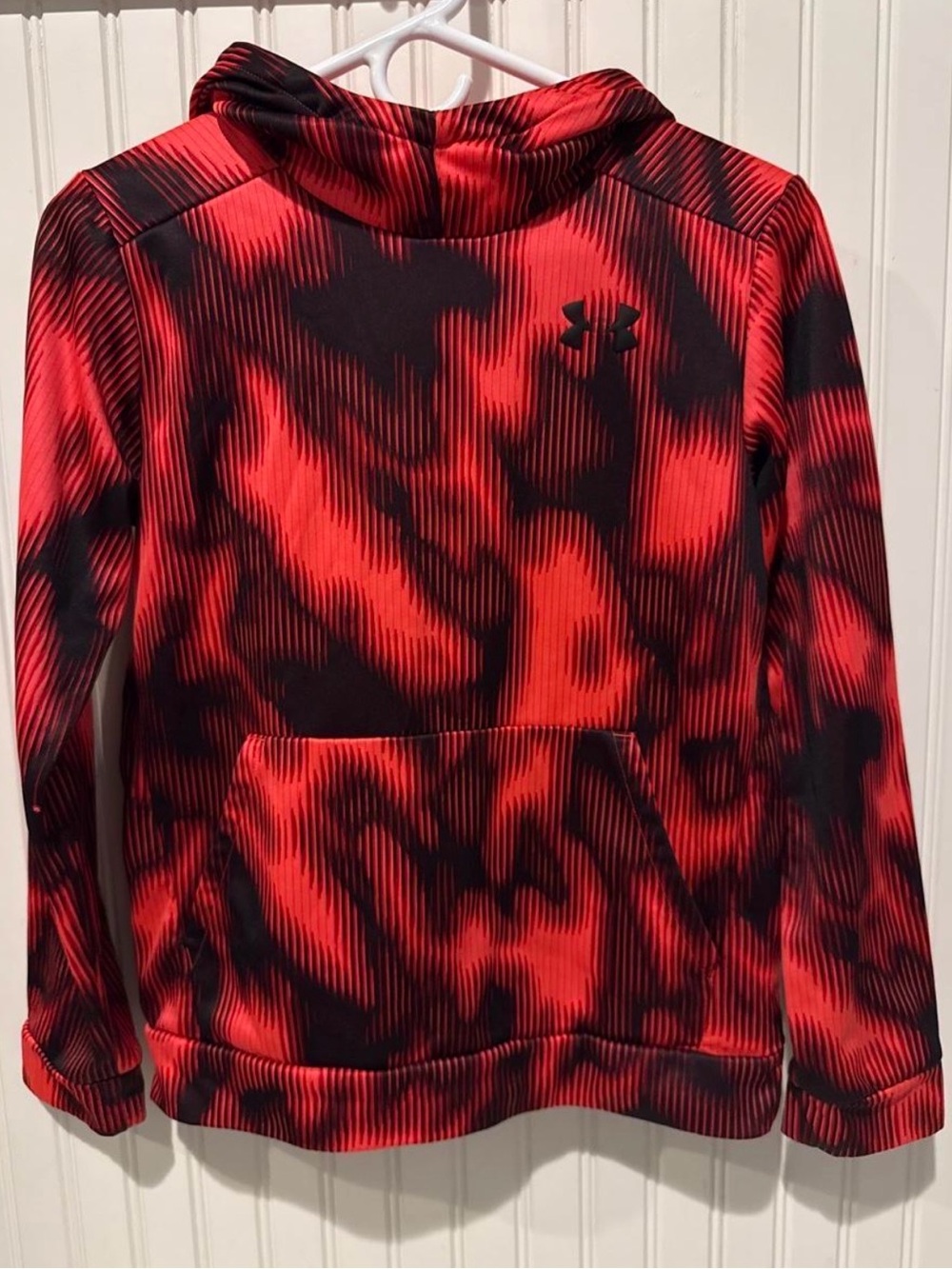 Under Armour Red & Black Camo Stripe Hoodie